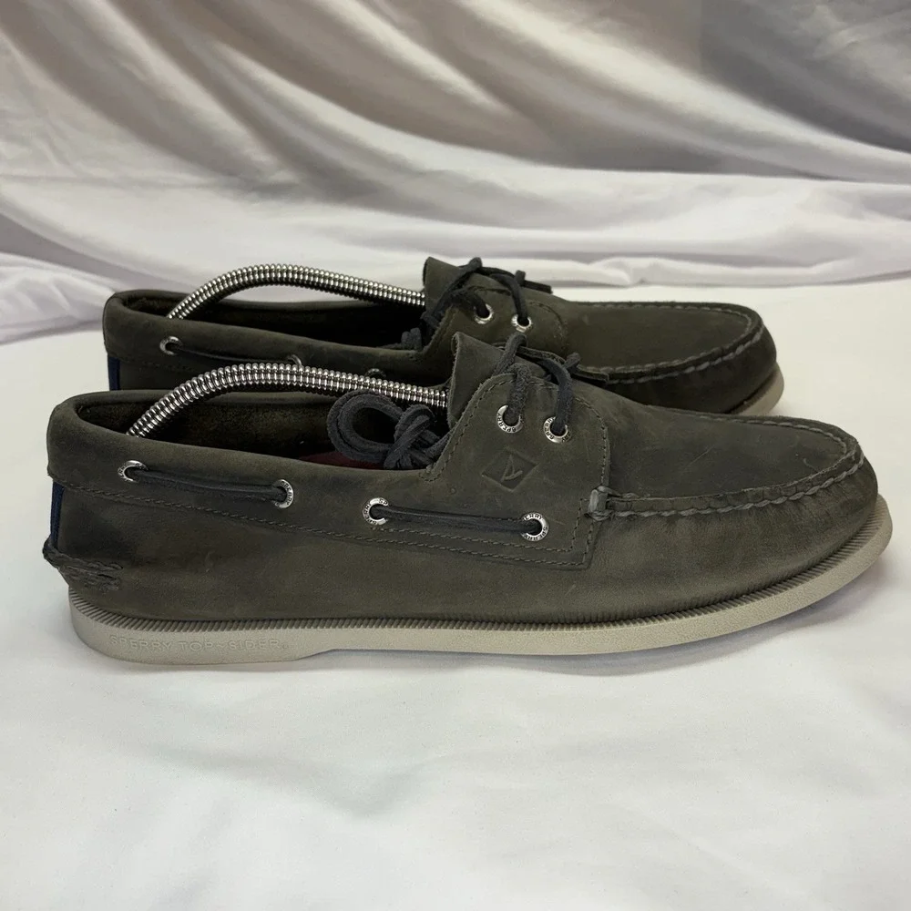 Sperry Top Sider A/O 2 Eye Boat Shoes Leather Men 11M Casual Preppy Gucci Stripe